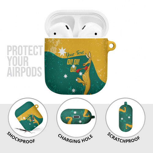 Personalised Boxing Kangaroo AirPods Case Aussie Oi Oi Oi Sporty National Color - Aussie Hoodie