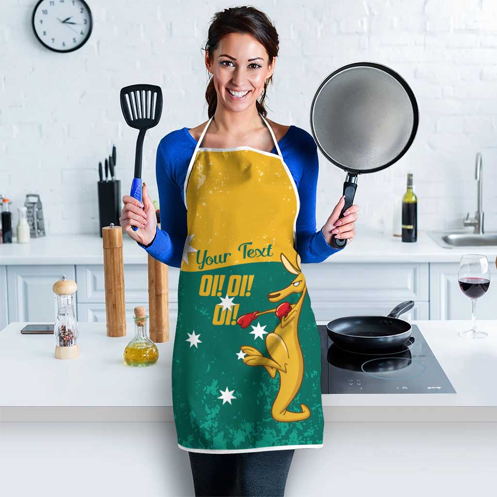 Personalised Boxing Kangaroo Apron Aussie Oi Oi Oi Sporty National Color - Aussie Hoodie