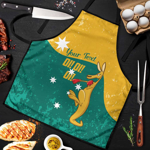 Personalised Boxing Kangaroo Apron Aussie Oi Oi Oi Sporty National Color - Aussie Hoodie