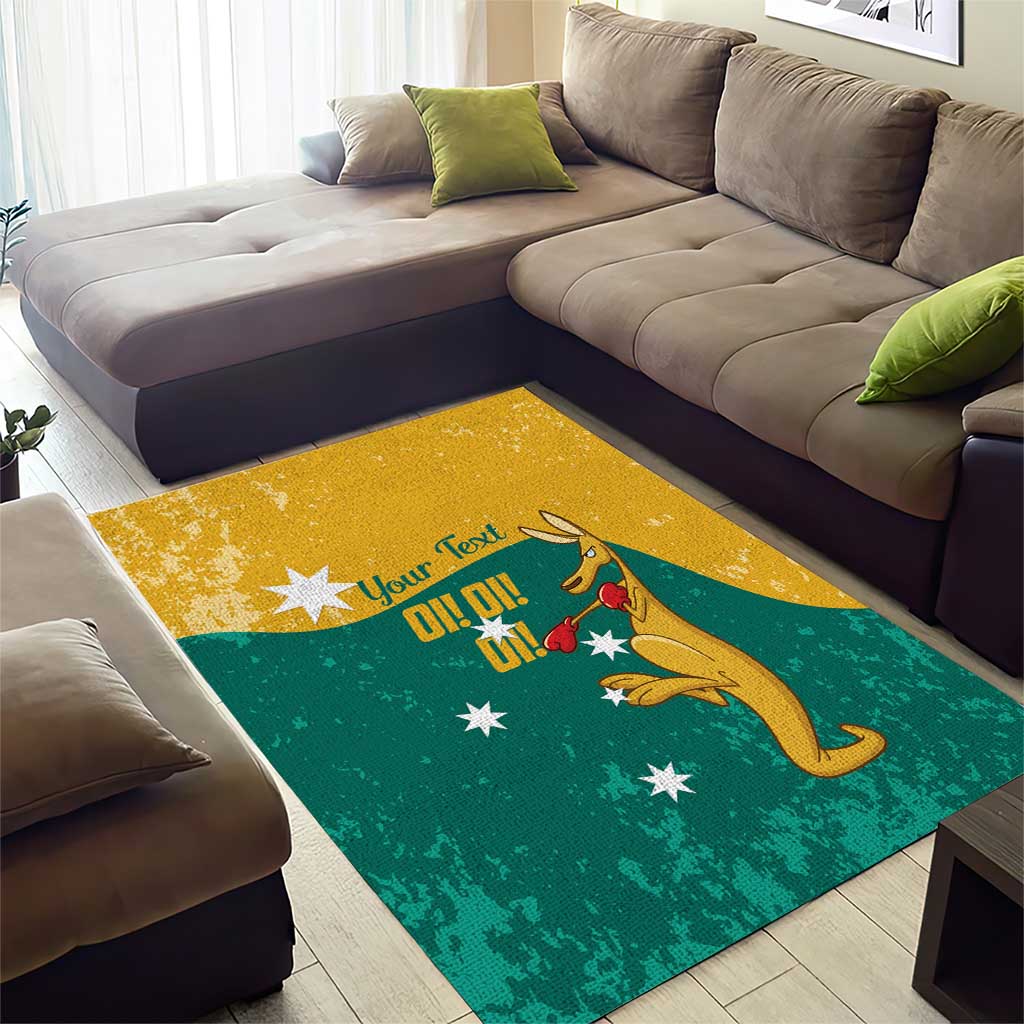 Personalised Boxing Kangaroo Area Rug Aussie Oi Oi Oi Sporty National Color - Aussie Hoodie