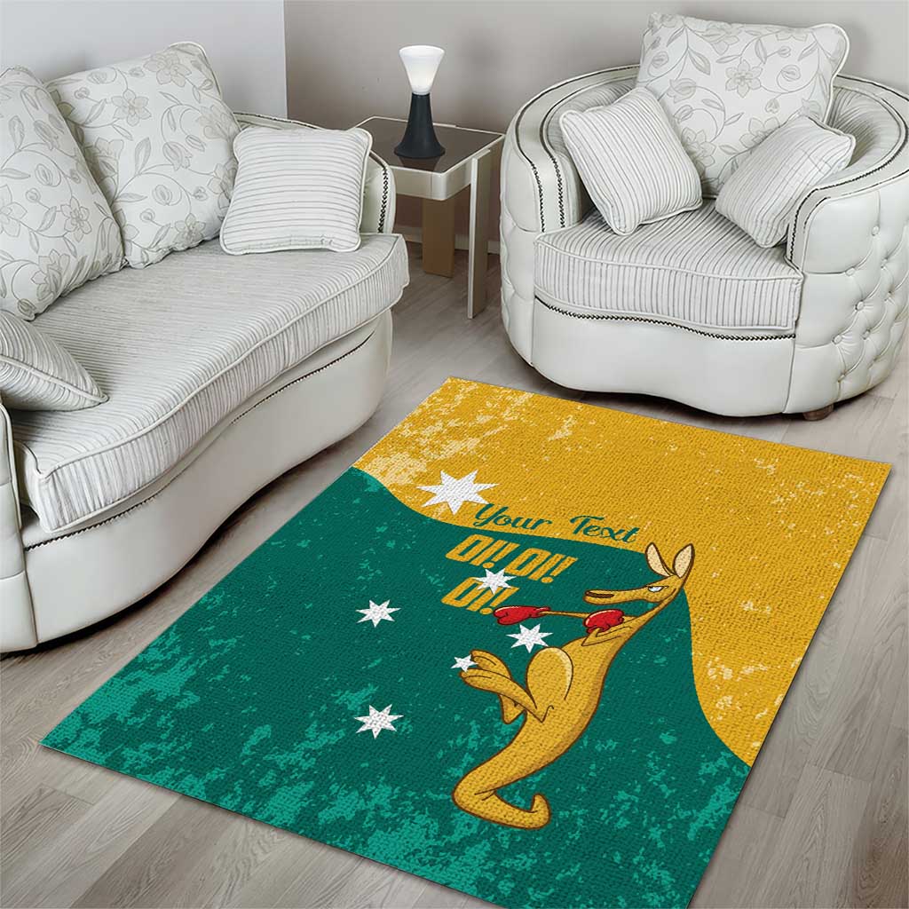 Personalised Boxing Kangaroo Area Rug Aussie Oi Oi Oi Sporty National Color - Aussie Hoodie