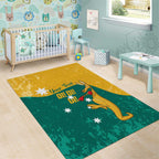 Personalised Boxing Kangaroo Area Rug Aussie Oi Oi Oi Sporty National Color - Aussie Hoodie