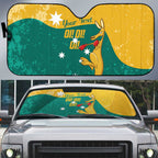 Personalised Boxing Kangaroo Auto Sun Shade Aussie Oi Oi Oi Sporty National Color - Aussie Hoodie
