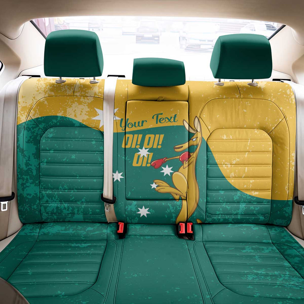 Personalised Boxing Kangaroo Back Car Seat Cover Aussie Oi Oi Oi Sporty National Color - Aussie Hoodie