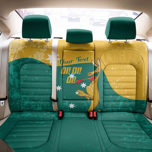 Personalised Boxing Kangaroo Back Car Seat Cover Aussie Oi Oi Oi Sporty National Color - Aussie Hoodie