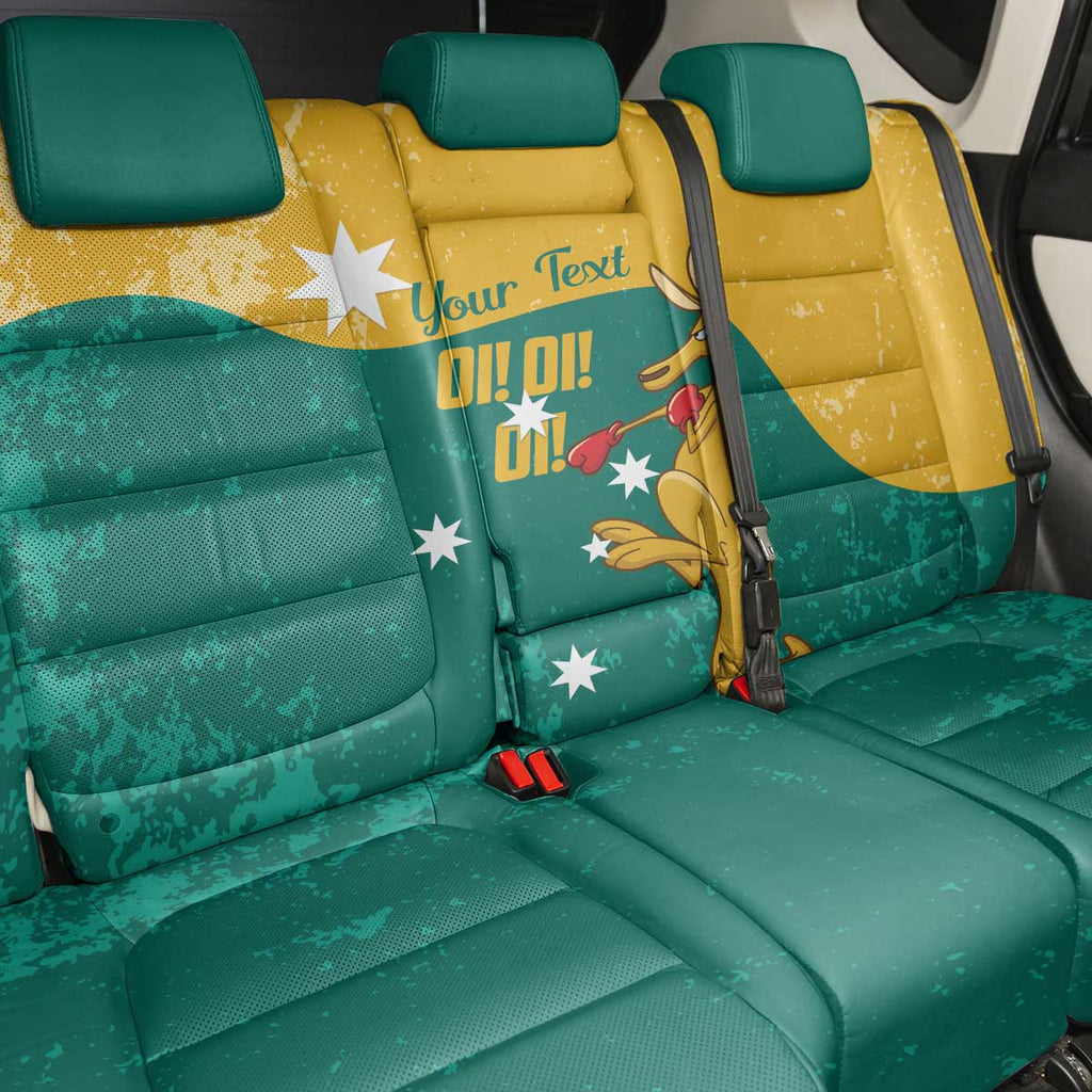 Personalised Boxing Kangaroo Back Car Seat Cover Aussie Oi Oi Oi Sporty National Color - Aussie Hoodie