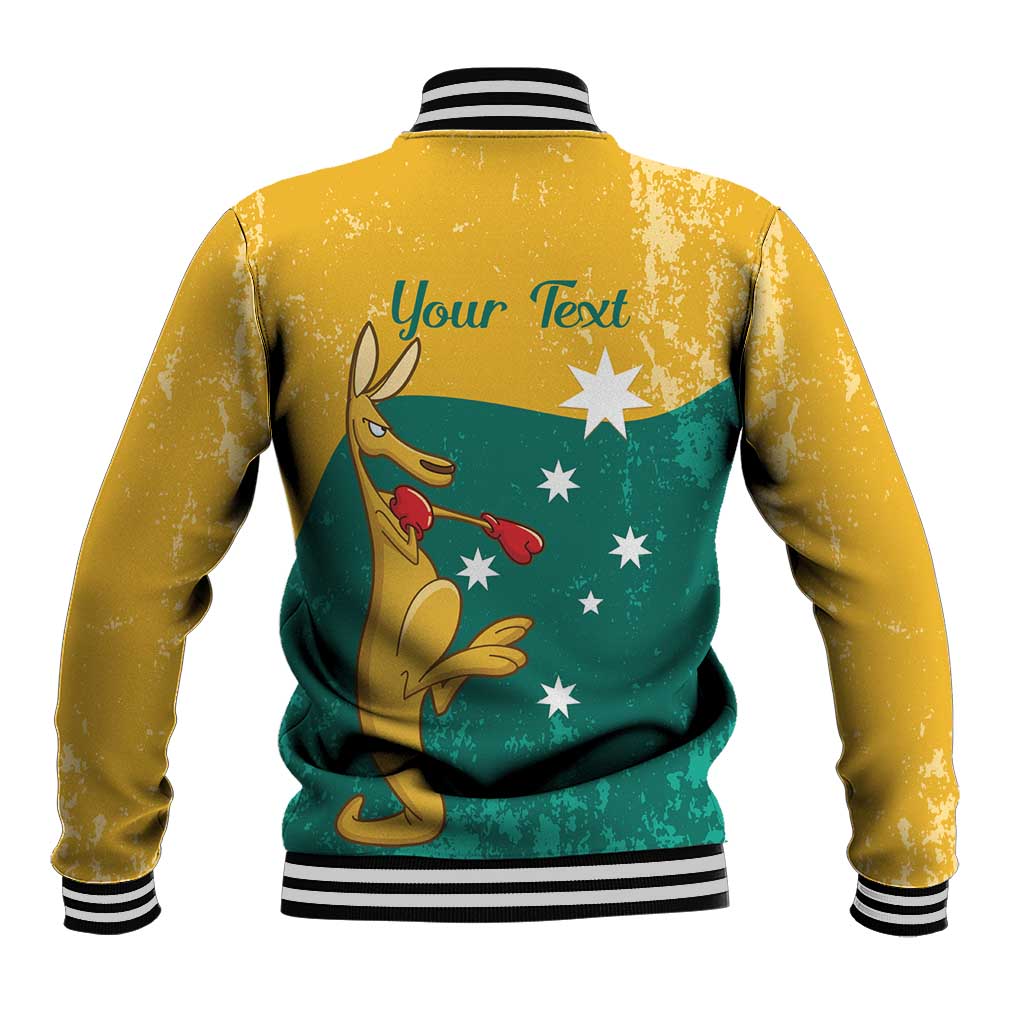 Personalised Boxing Kangaroo Baseball Jacket Aussie Oi Oi Oi Sporty National Color - Aussie Hoodie