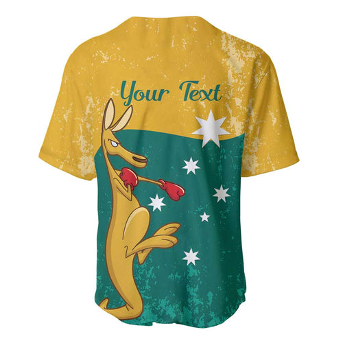 Personalised Boxing Kangaroo Baseball Jersey Aussie Oi Oi Oi Sporty National Color - Aussie Hoodie