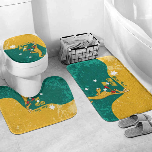 Personalised Boxing Kangaroo Bathroom Set Aussie Oi Oi Oi Sporty National Color - Aussie Hoodie