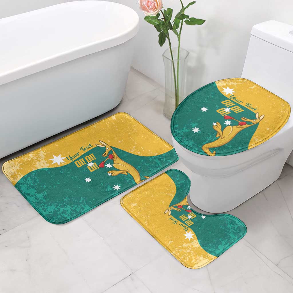 Personalised Boxing Kangaroo Bathroom Set Aussie Oi Oi Oi Sporty National Color - Aussie Hoodie