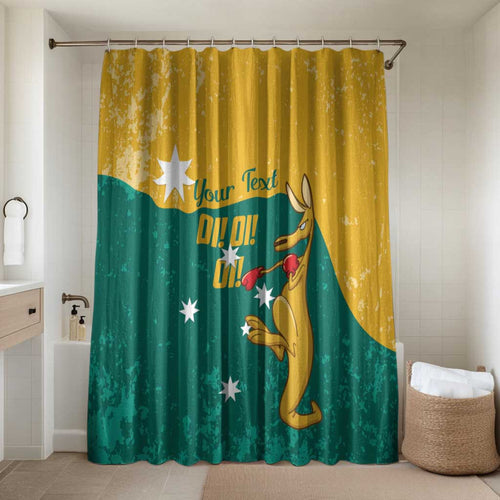 Personalised Boxing Kangaroo Bathroom Set Aussie Oi Oi Oi Sporty National Color - Aussie Hoodie