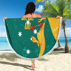 Personalised Boxing Kangaroo Beach Blanket Aussie Oi Oi Oi Sporty National Color - Aussie Hoodie