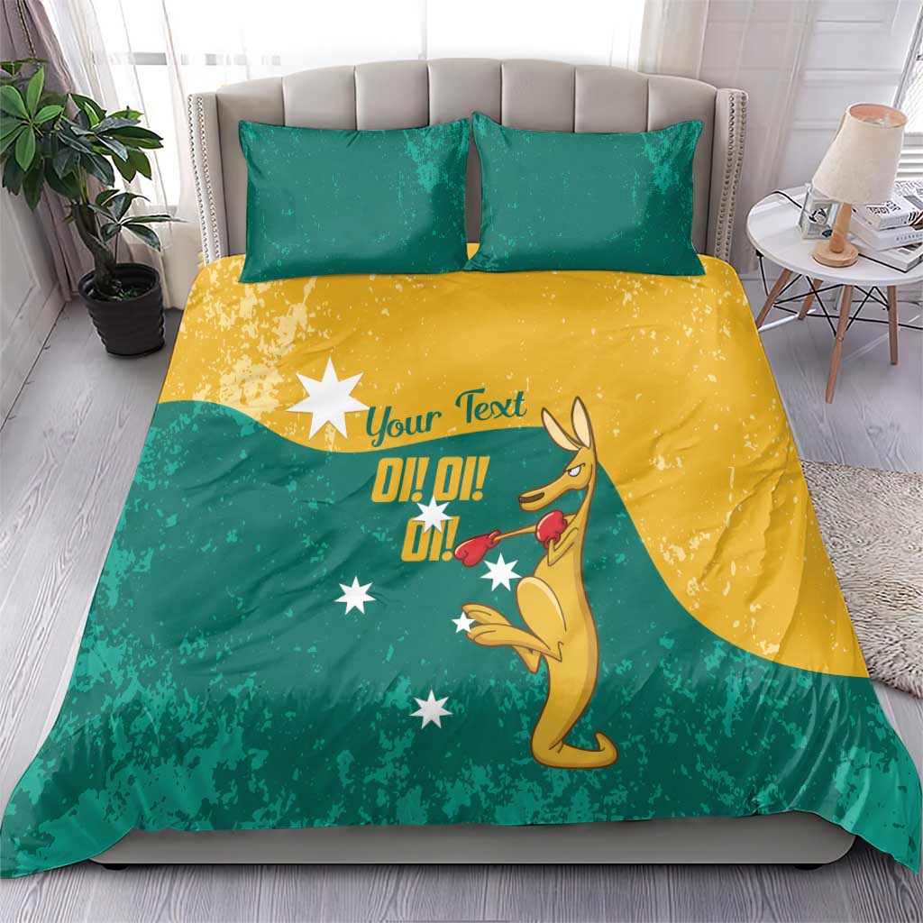 Personalised Boxing Kangaroo Bedding Set Aussie Oi Oi Oi Sporty National Color - Aussie Hoodie