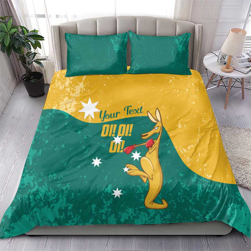 Personalised Boxing Kangaroo Bedding Set Aussie Oi Oi Oi Sporty National Color - Aussie Hoodie