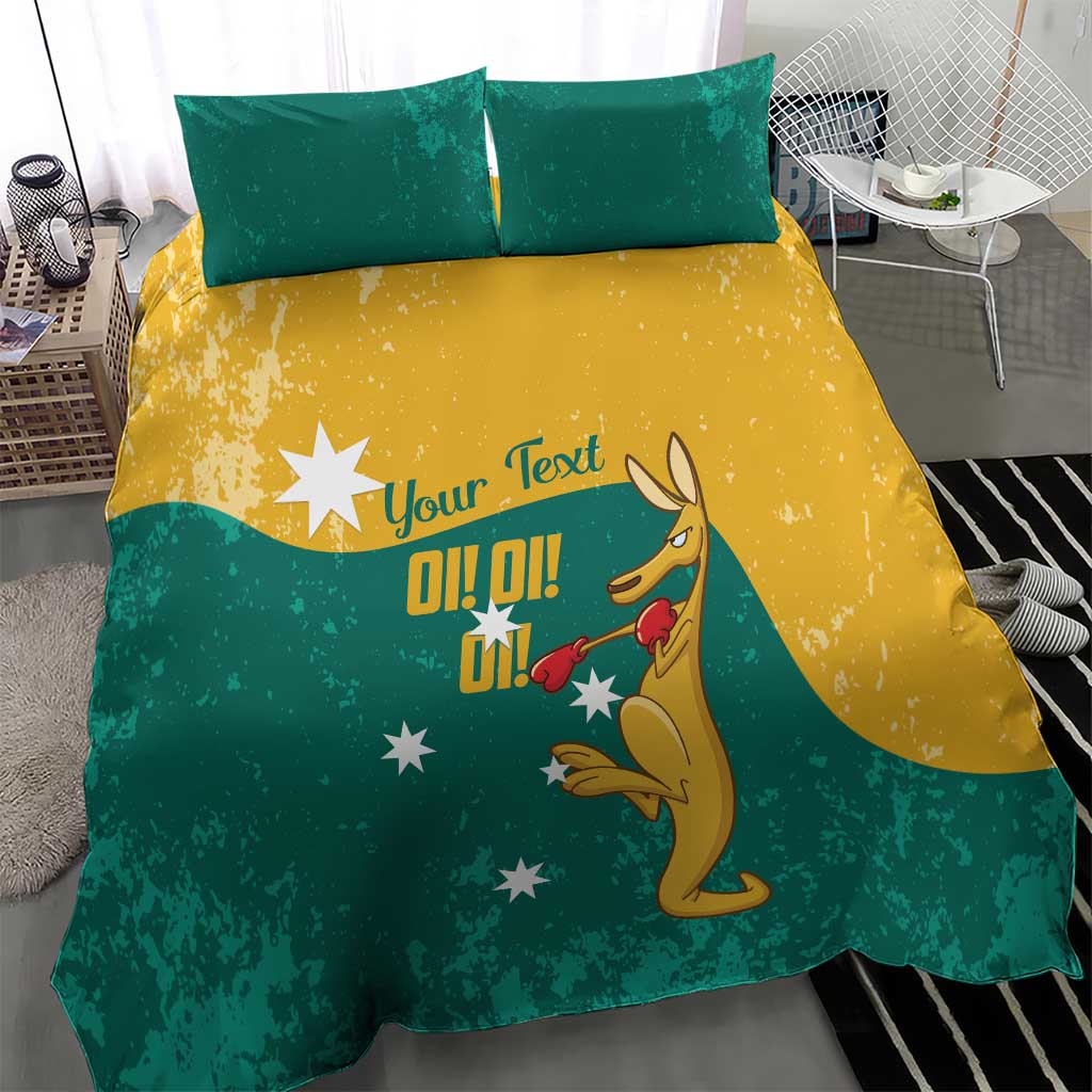 Personalised Boxing Kangaroo Bedding Set Aussie Oi Oi Oi Sporty National Color - Aussie Hoodie