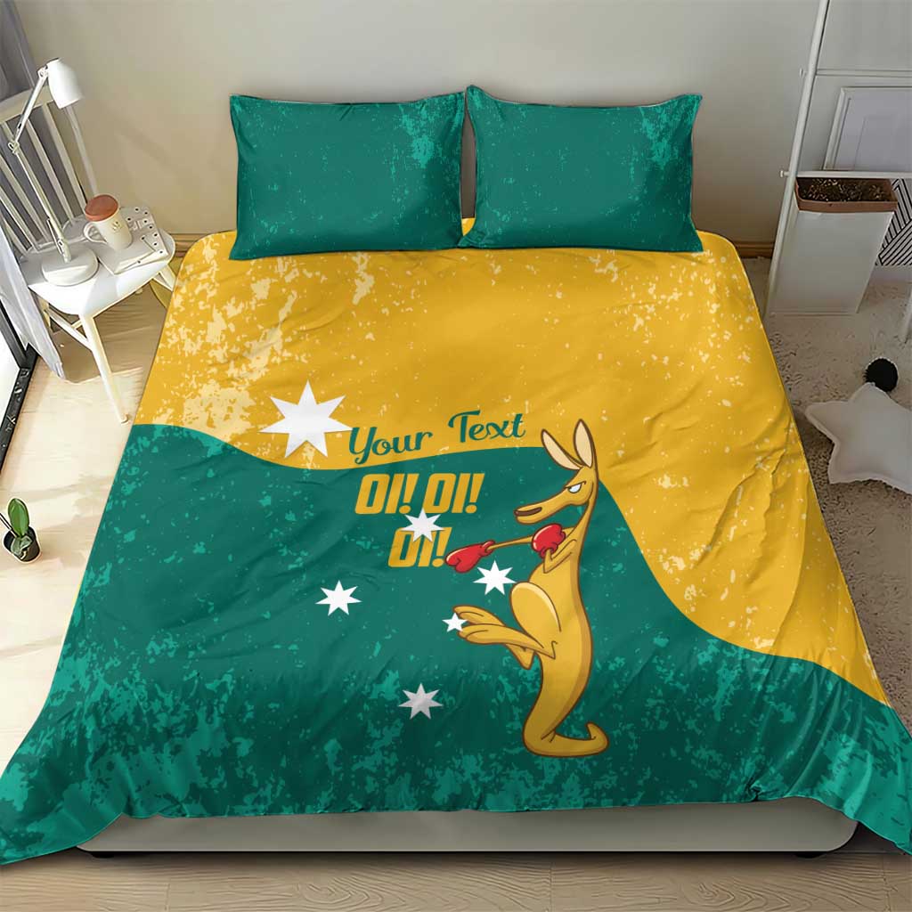 Personalised Boxing Kangaroo Bedding Set Aussie Oi Oi Oi Sporty National Color - Aussie Hoodie