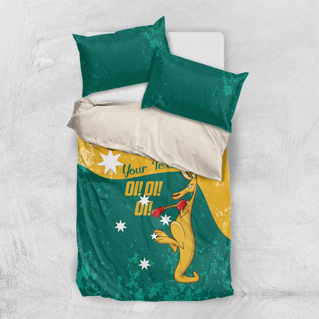 Personalised Boxing Kangaroo Bedding Set Aussie Oi Oi Oi Sporty National Color - Aussie Hoodie