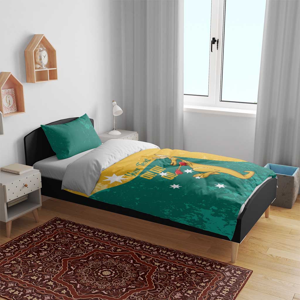 Personalised Boxing Kangaroo Bedding Set Aussie Oi Oi Oi Sporty National Color - Aussie Hoodie
