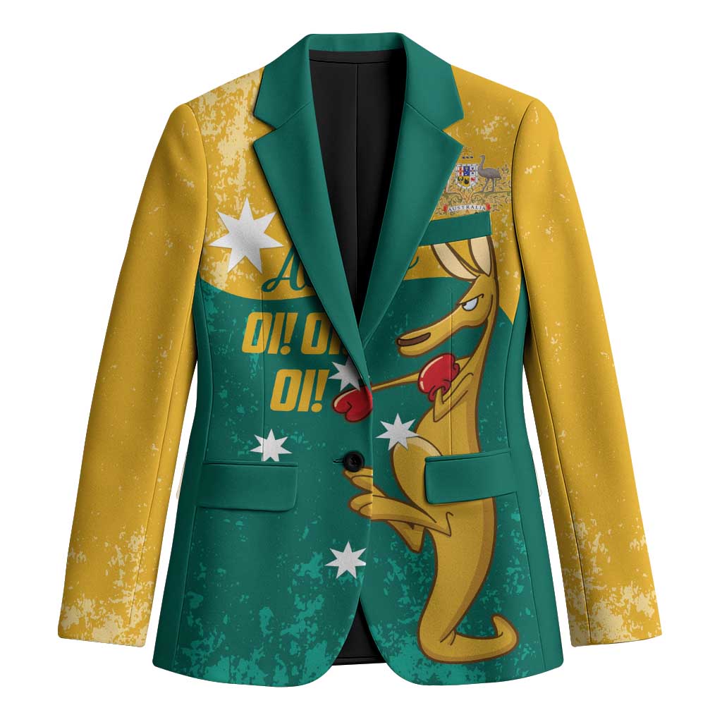 Personalised Boxing Kangaroo Blazer Aussie Oi Oi Oi Sporty National Color - Aussie Hoodie