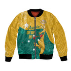 Personalised Boxing Kangaroo Bomber Jacket Aussie Oi Oi Oi Sporty National Color - Aussie Hoodie