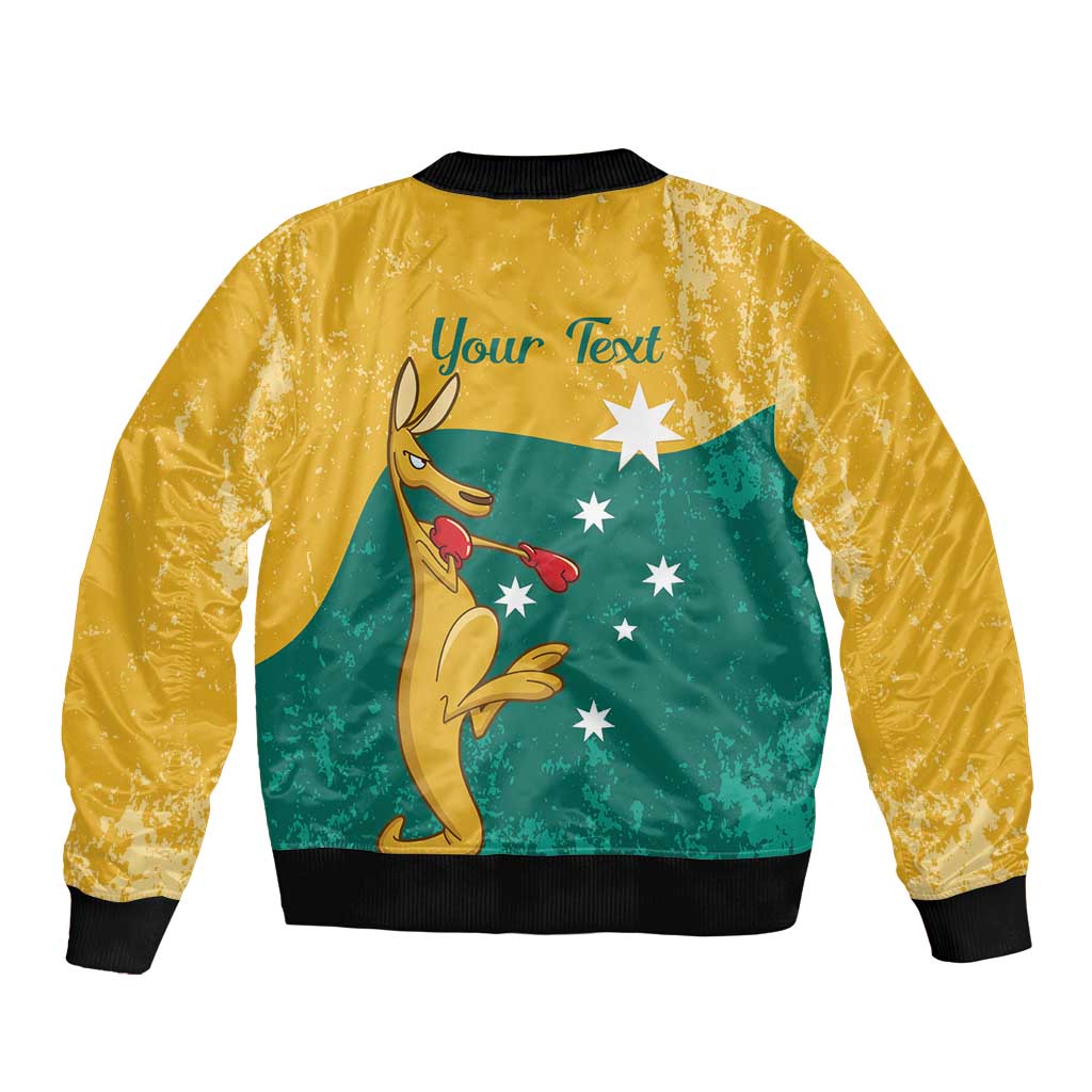Personalised Boxing Kangaroo Bomber Jacket Aussie Oi Oi Oi Sporty National Color - Aussie Hoodie