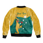 Personalised Boxing Kangaroo Bomber Jacket Aussie Oi Oi Oi Sporty National Color - Aussie Hoodie