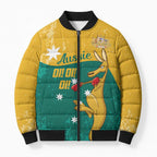Personalised Boxing Kangaroo Bomber Puffer Jacket Aussie Oi Oi Oi Sporty National Color - Aussie Hoodie
