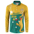 Personalised Boxing Kangaroo Button Sweatshirt Aussie Oi Oi Oi Sporty National Color - Aussie Hoodie