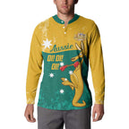 Personalised Boxing Kangaroo Button Sweatshirt Aussie Oi Oi Oi Sporty National Color - Aussie Hoodie