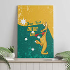 Personalised Boxing Kangaroo Canvas Wall Art Aussie Oi Oi Oi Sporty National Color - Aussie Hoodie