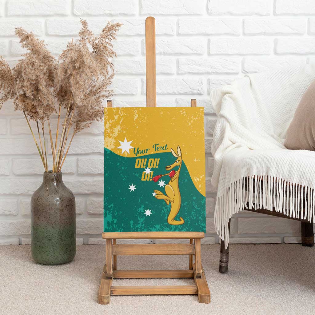Personalised Boxing Kangaroo Canvas Wall Art Aussie Oi Oi Oi Sporty National Color - Aussie Hoodie