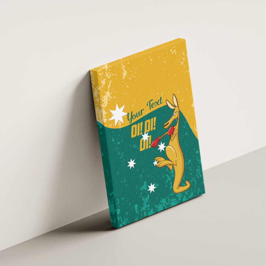 Personalised Boxing Kangaroo Canvas Wall Art Aussie Oi Oi Oi Sporty National Color - Aussie Hoodie
