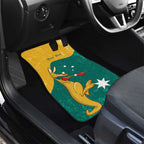 Personalised Boxing Kangaroo Car Mats Aussie Oi Oi Oi Sporty National Color - Aussie Hoodie