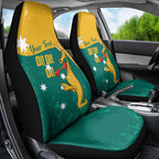Personalised Boxing Kangaroo Car Seat Cover Aussie Oi Oi Oi Sporty National Color - Aussie Hoodie