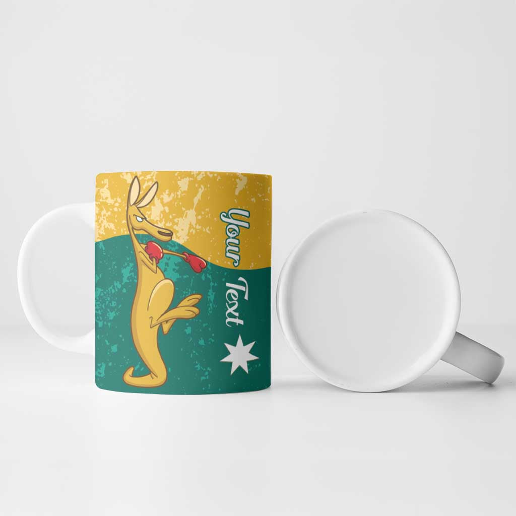 Personalised Boxing Kangaroo Ceramic Mug Aussie Oi Oi Oi Sporty National Color - Aussie Hoodie