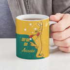 Personalised Boxing Kangaroo Ceramic Mug Aussie Oi Oi Oi Sporty National Color - Aussie Hoodie
