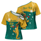 Personalised Boxing Kangaroo Cross Shoulder Shirt Aussie Oi Oi Oi Sporty National Color - Aussie Hoodie