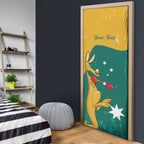 Personalised Boxing Kangaroo Door Cover Aussie Oi Oi Oi Sporty National Color - Aussie Hoodie