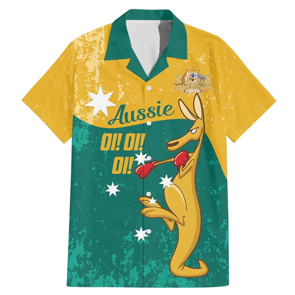Personalised Boxing Kangaroo Family Matching Mermaid Dress and Hawaiian Shirt Aussie Oi Oi Oi Sporty National Color - Aussie Hoodie