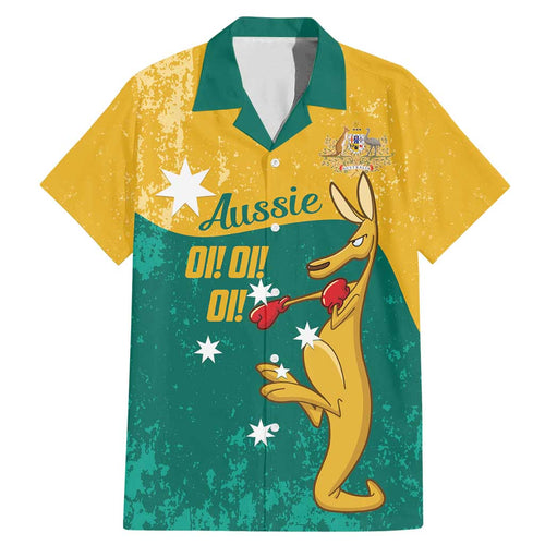 Personalised Boxing Kangaroo Family Matching Mermaid Dress and Hawaiian Shirt Aussie Oi Oi Oi Sporty National Color - Aussie Hoodie