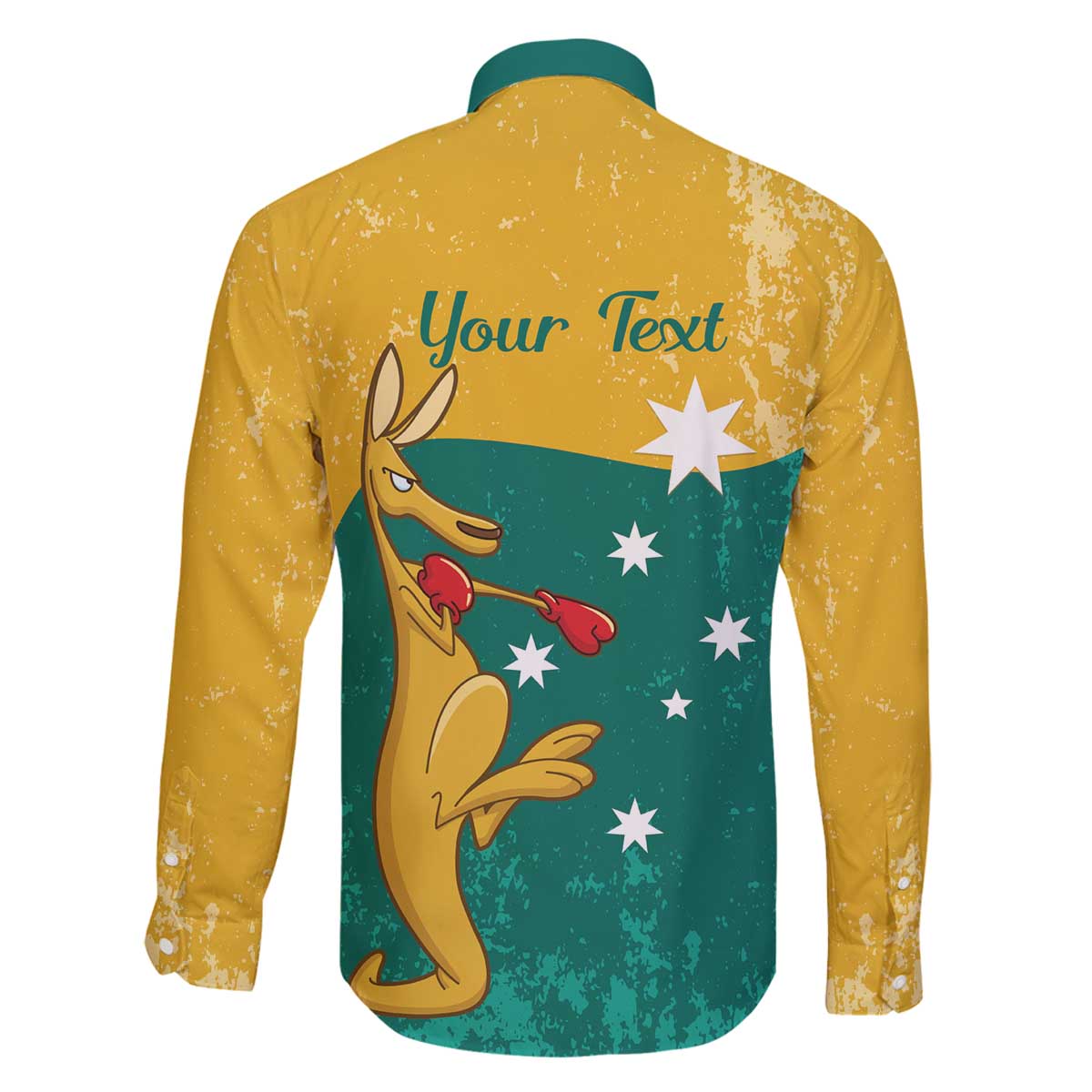 Personalised Boxing Kangaroo Family Matching Off The Shoulder Long Sleeve Dress and Hawaiian Shirt Aussie Oi Oi Oi Sporty National Color - Aussie Hoodie