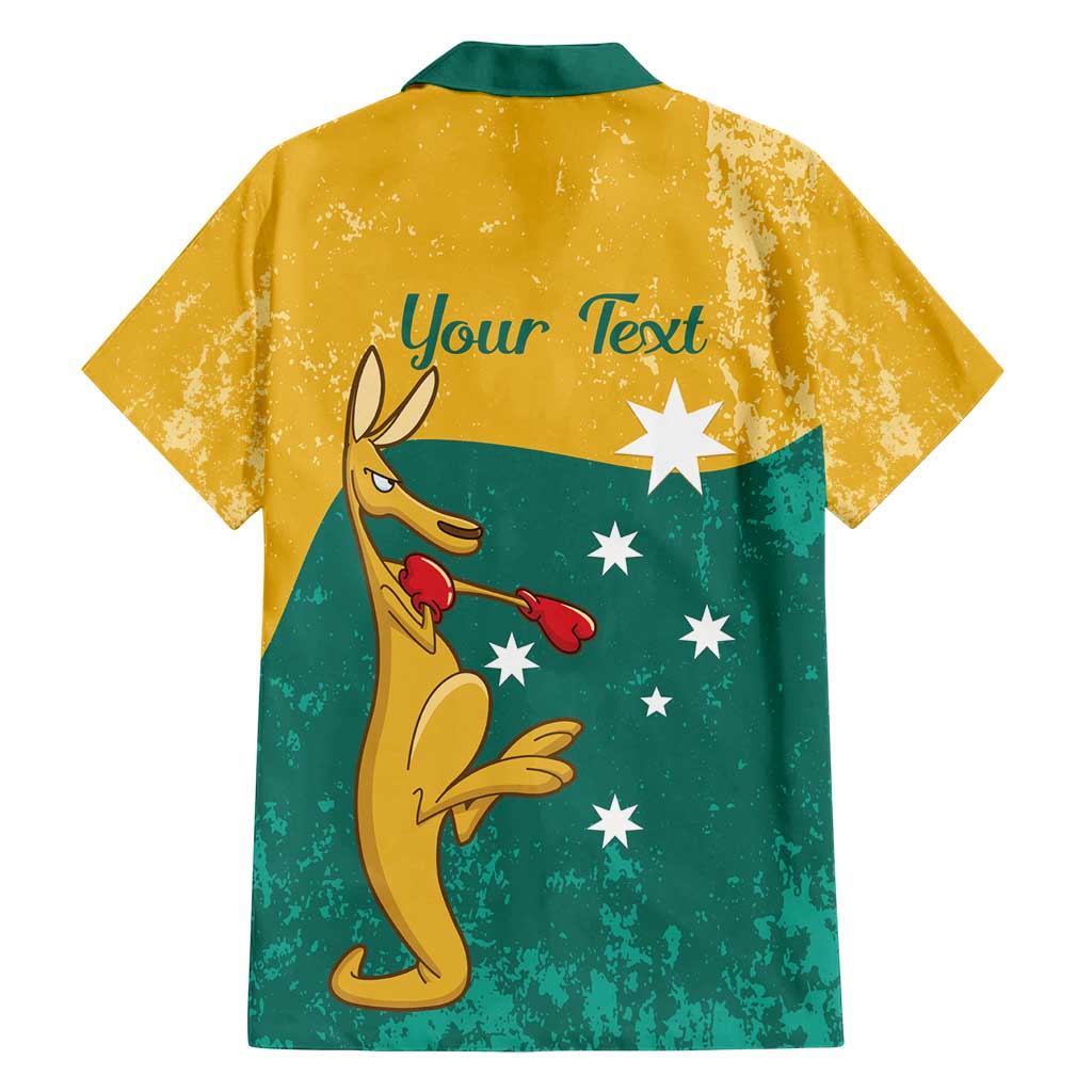Personalised Boxing Kangaroo Family Matching Off Shoulder Short Dress and Hawaiian Shirt Aussie Oi Oi Oi Sporty National Color - Aussie Hoodie