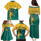 Personalised Boxing Kangaroo Family Matching Puletasi and Hawaiian Shirt Aussie Oi Oi Oi Sporty National Color - Aussie Hoodie