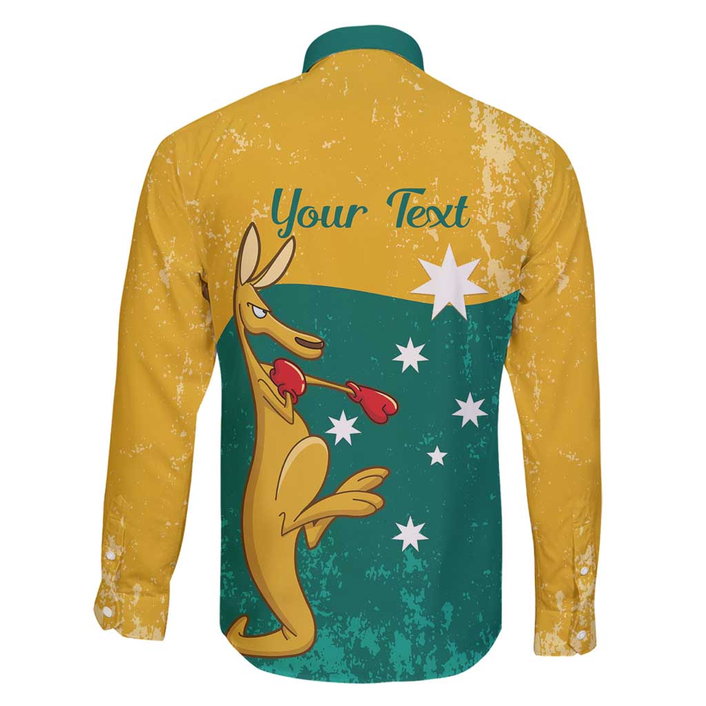 Personalised Boxing Kangaroo Family Matching Puletasi and Hawaiian Shirt Aussie Oi Oi Oi Sporty National Color - Aussie Hoodie