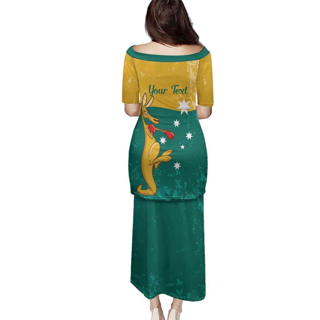 Personalised Boxing Kangaroo Family Matching Puletasi and Hawaiian Shirt Aussie Oi Oi Oi Sporty National Color - Aussie Hoodie