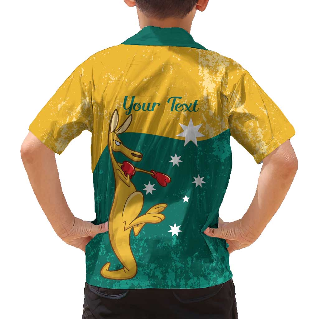 Personalised Boxing Kangaroo Family Matching Summer Maxi Dress and Hawaiian Shirt Aussie Oi Oi Oi Sporty National Color - Aussie Hoodie