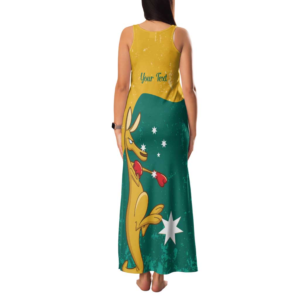 Personalised Boxing Kangaroo Family Matching Tank Maxi Dress and Hawaiian Shirt Aussie Oi Oi Oi Sporty National Color - Aussie Hoodie