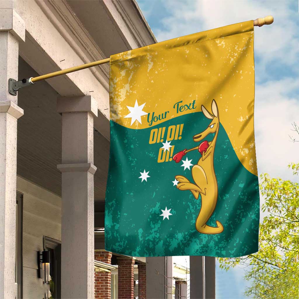 Personalised Boxing Kangaroo Garden Flag Aussie Oi Oi Oi Sporty National Color - Aussie Hoodie