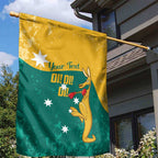 Personalised Boxing Kangaroo Garden Flag Aussie Oi Oi Oi Sporty National Color - Aussie Hoodie
