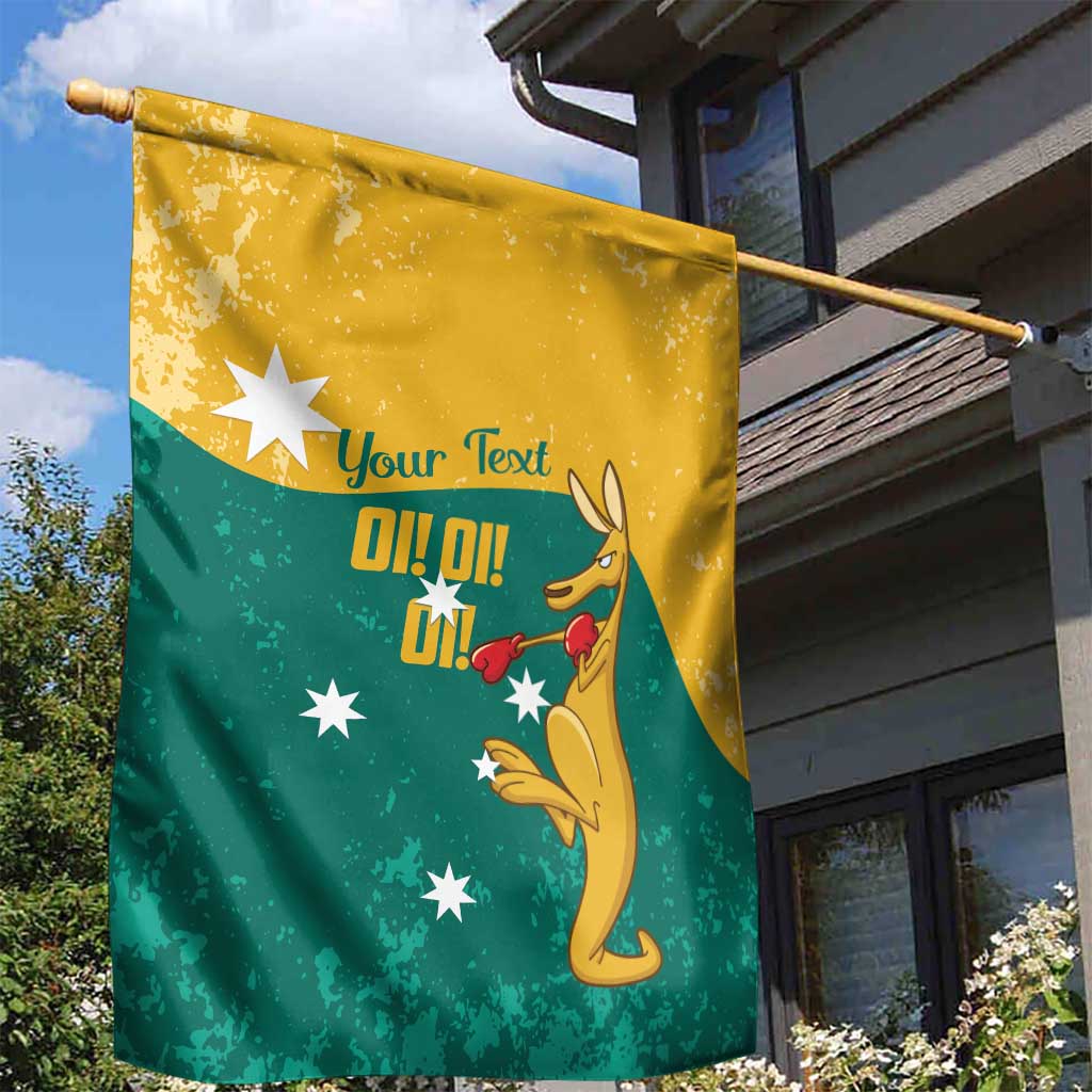 Personalised Boxing Kangaroo Garden Flag Aussie Oi Oi Oi Sporty National Color - Aussie Hoodie